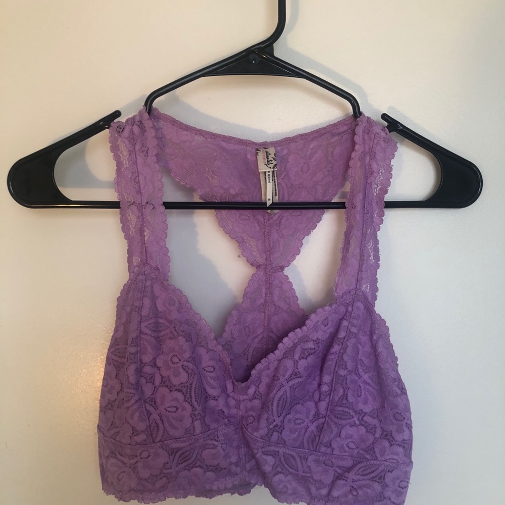 Free People Lavendar Lace Crop Top